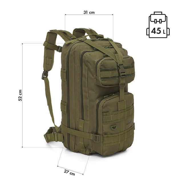 Tactical Backpack, Ranger Green, 45L Capacity