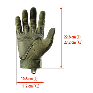 Tactical Gloves, Green, XL, Durable Protection