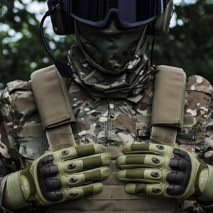 Tactical Gloves, Green, XL, Durable Protection