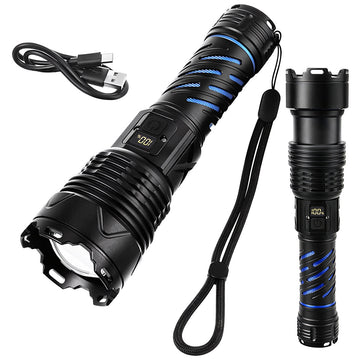 Tactical LED Flashlight 1500lm, Rechargeable, Waterproof