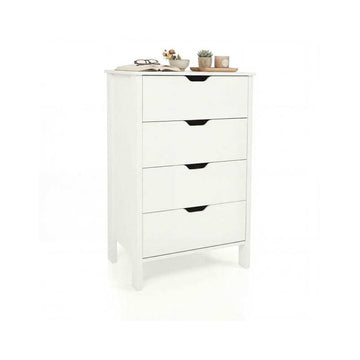 Tall 4-Drawer Storage Dresser with Anti-Tipping Kits, White, 60 x 40 x 95 cm