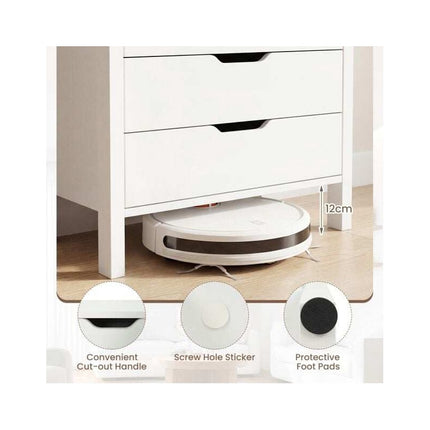Tall 4-Drawer Storage Dresser with Anti-Tipping Kits, White, 60 x 40 x 95 cm