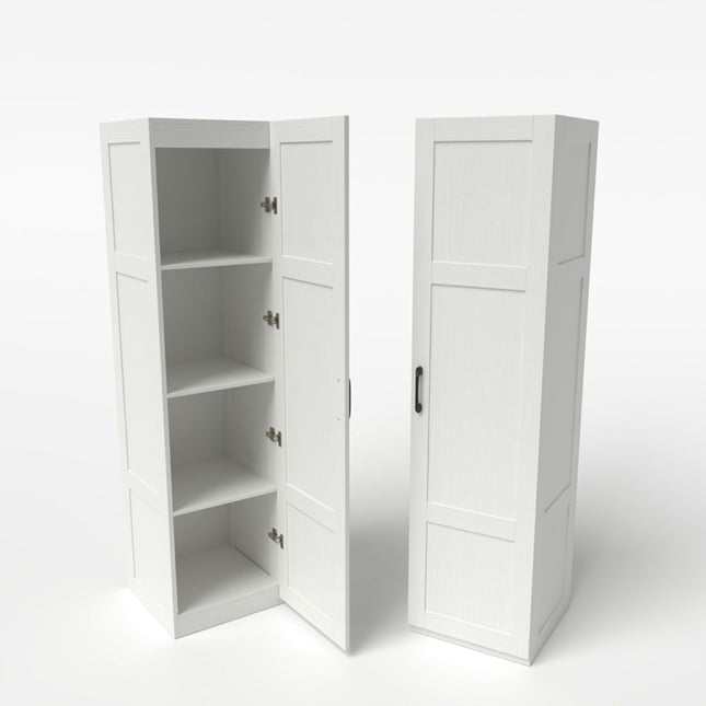 Tall 4-Tier Freestanding Storage Cabinet, White
