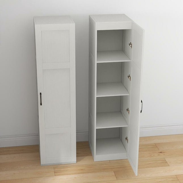 Tall 4-Tier Freestanding Storage Cabinet, White
