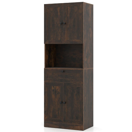 Tall Bathroom Cabinet, 4 Doors, 1 Drawer, Adjustable Shelf