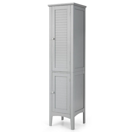 Tall Bathroom Cabinet, 5-Tier Freestanding Storage, Grey