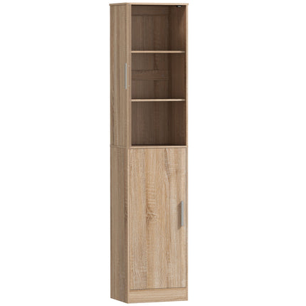 Tall Bathroom Cabinet, Natural Wood, Adjustable Shelves