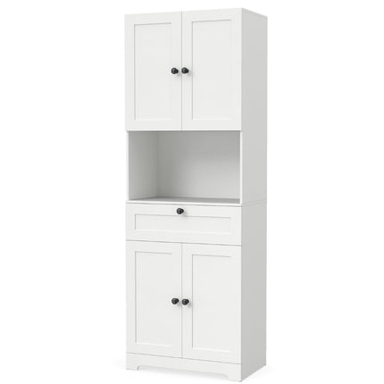 Tall Bathroom Cabinet with 4 Doors, Drawer, Adjustable Shelf