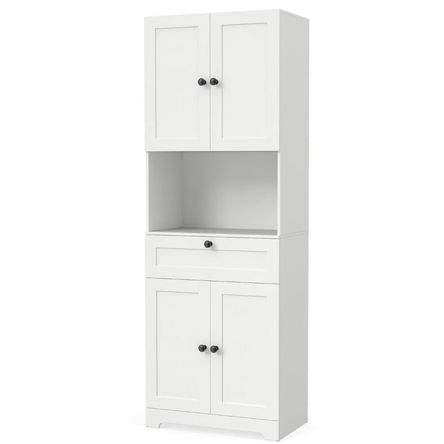 Tall Bathroom Cabinet with 4 Doors, Drawer, Adjustable Shelf
