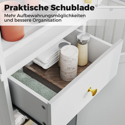 Tall Bathroom Cabinet with Adjustable Shelves, White