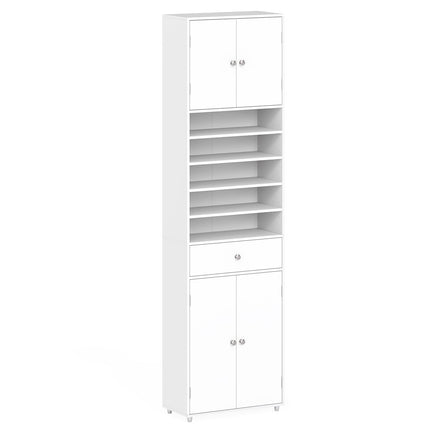 Tall Bathroom Cabinet with Drawer, Doors, Adjustable Shelves
