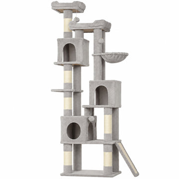 Tall Cat Tree, 200 cm with Beds, Hammock, for 3 Cats