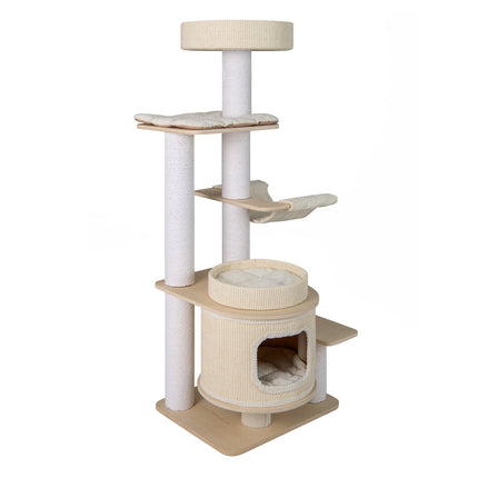 Tall Cat Tree with Hammock and Scratching Posts, 151 cm