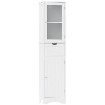 Tall Floor Storage Cabinet, 2 Doors, 1 Drawer, MDF, 67"