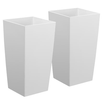 Tall Taper Planters Set of 2, 750mm, White, Casters