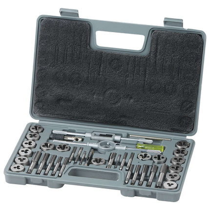 Tap and Die Set, 40-Piece SAE NC NF NPT, Case