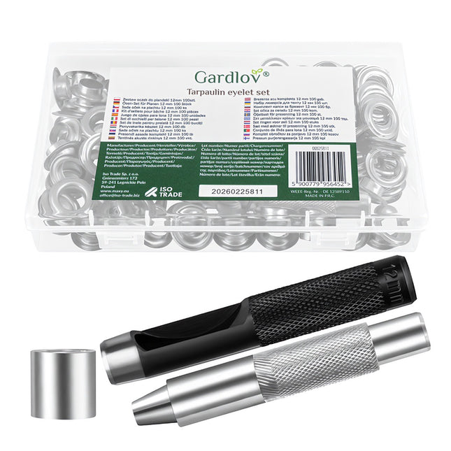 Tarpaulin eyelet set 12mm 100pcs Gardlov 25811