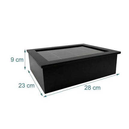 Tea Box with Lid, Bamboo, 12 Compartments