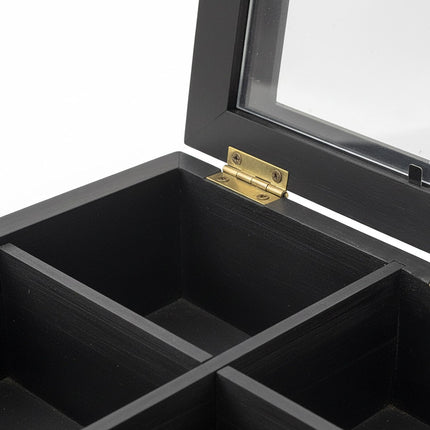 Tea Box with Lid, Bamboo, 12 Compartments
