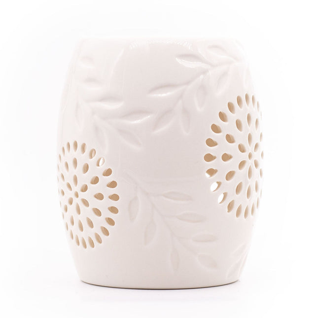 Tea Light Aroma Lamp, Ceramic, Black and White Design