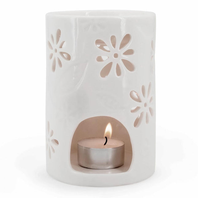 Tea Light Aroma Lamp, White Ceramic, Home Fragrance