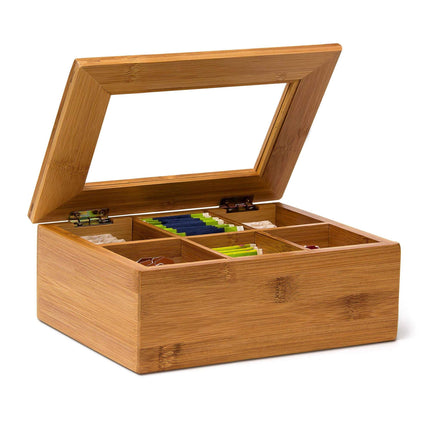Tea box Bamboo lacquered 6 and 8 compartments
