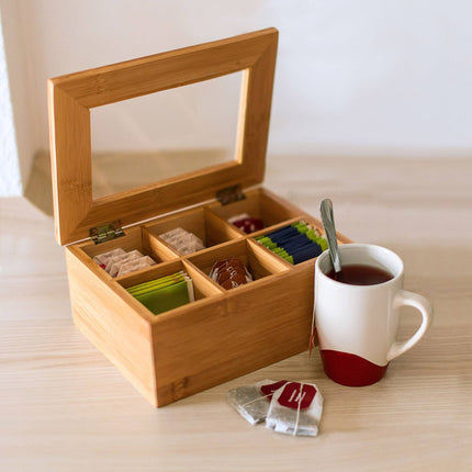 Tea box Bamboo lacquered 6 and 8 compartments