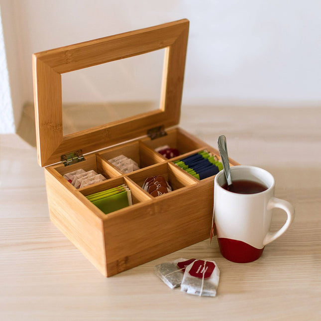 Tea box Bamboo lacquered 6 and 8 compartments