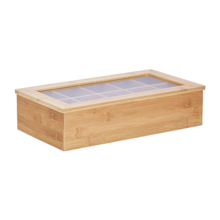Tea box in bamboo 10 compartments