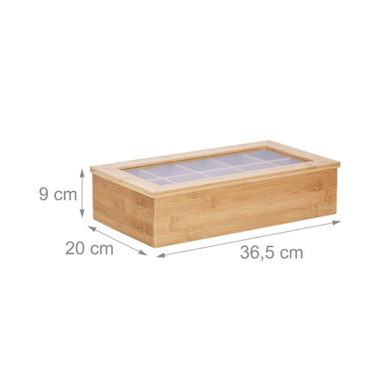 Tea box in bamboo 10 compartments