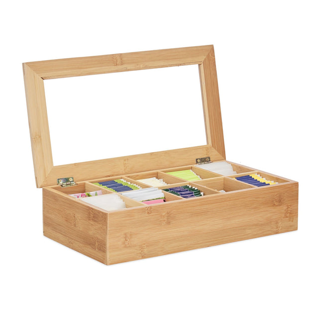 Tea box in bamboo 10 compartments