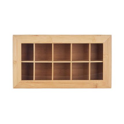 Tea box in bamboo 10 compartments