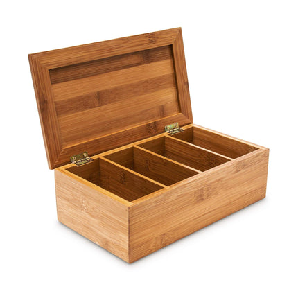 Tea box in bamboo with 4 compartments