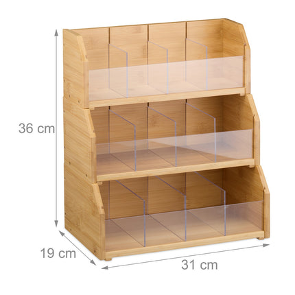 Tea container 12 compartments bamboo