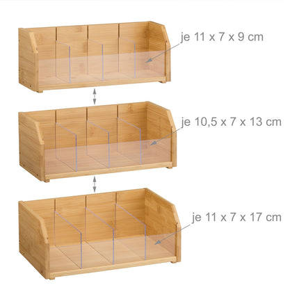 Tea container 12 compartments bamboo