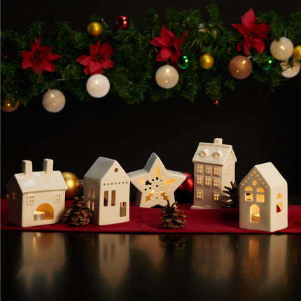 Tea house in white ceramic