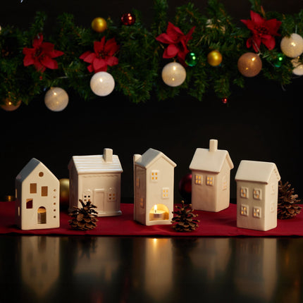 Tea house in white ceramic