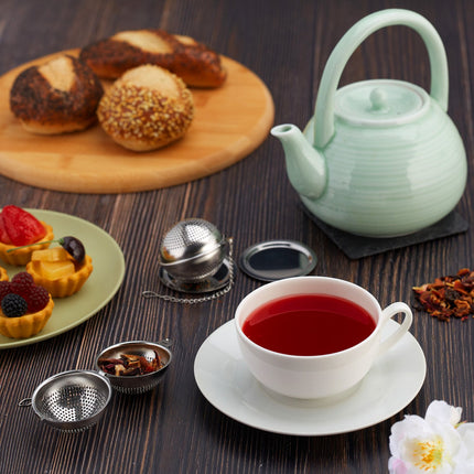 Tea maker in stainless steel, set of 2