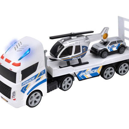 Teamsterz Playset Police Heli Transporter With Light & Sound, Medium