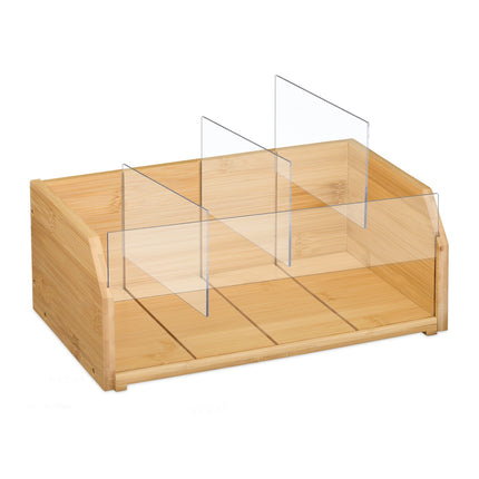 Tea organizer 4 compartments bamboo