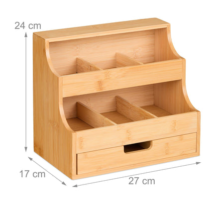 Tea organizer with drawer 9 compartments