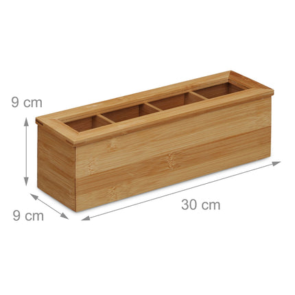 Teask in bamboo 4 compartments