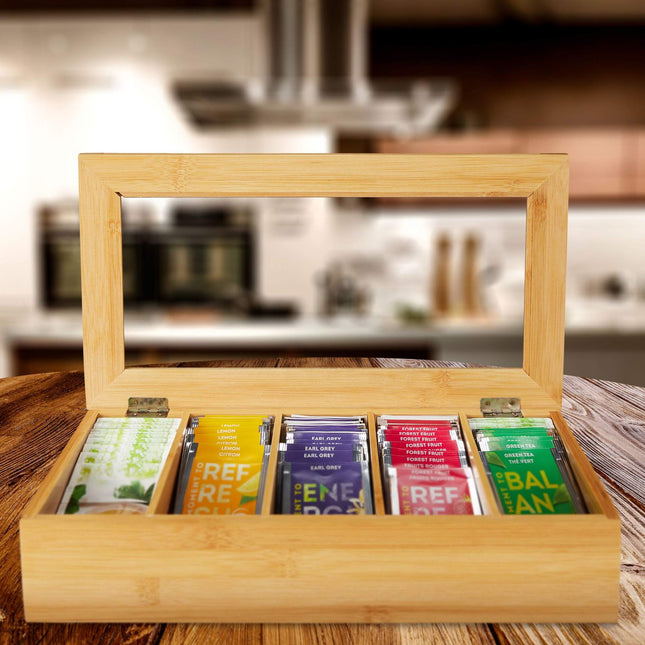 Teask in bamboo 5 compartments