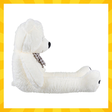 Teddy Bear 140cm, Cream Plush with Bow