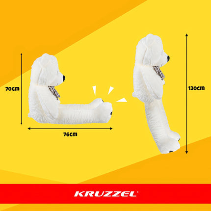 Teddy Bear 140cm, Cream Plush with Bow