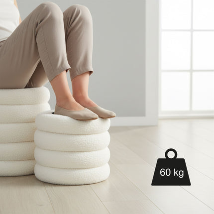Teddy Fabric Storage Stool with Hidden Compartment