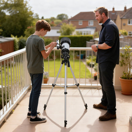Telescope with 70 mm Lens, Adjustable Tripod, Silver