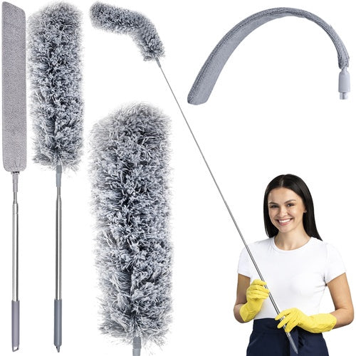 Telescopic Dusting Brush with 2 Interchangeable Tips