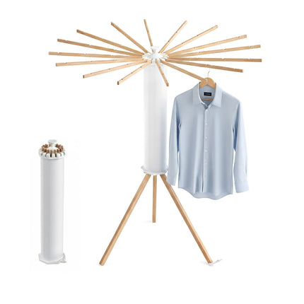Telescopic Octopus Clothes Dryer, 16 Rods, Beech Wood