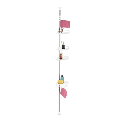 Telescopic Shower Caddy, Height-Adjustable with 4 Baskets